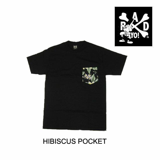 RADYO ラッドヨー Tシャツ HIBISCUS POCKET TEE BLACK : ACTIVE-BOARD