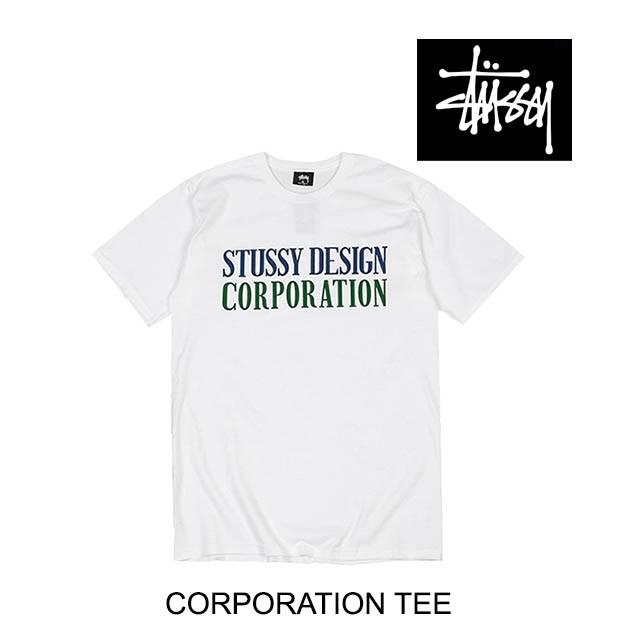 STUSSY ステューシー コーポレーション Tシャツ CORPORATION TEE WHITE 1904146｜active-board