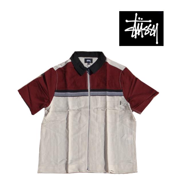 STUSSY（ステューシー） カラー ブロック ジップ ワーク シャツ COLOR