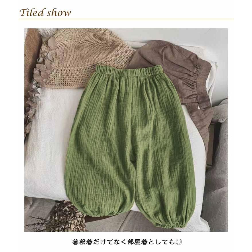 キッズ バルーンパンツ 子供服 男の子 女の子 ロングパンツ 長ズボン 薄手 綿 コットン ガーゼ 涼しいパンツ 春 夏用 サルエルパンツ 裾ゴム 虫 |  | 11
