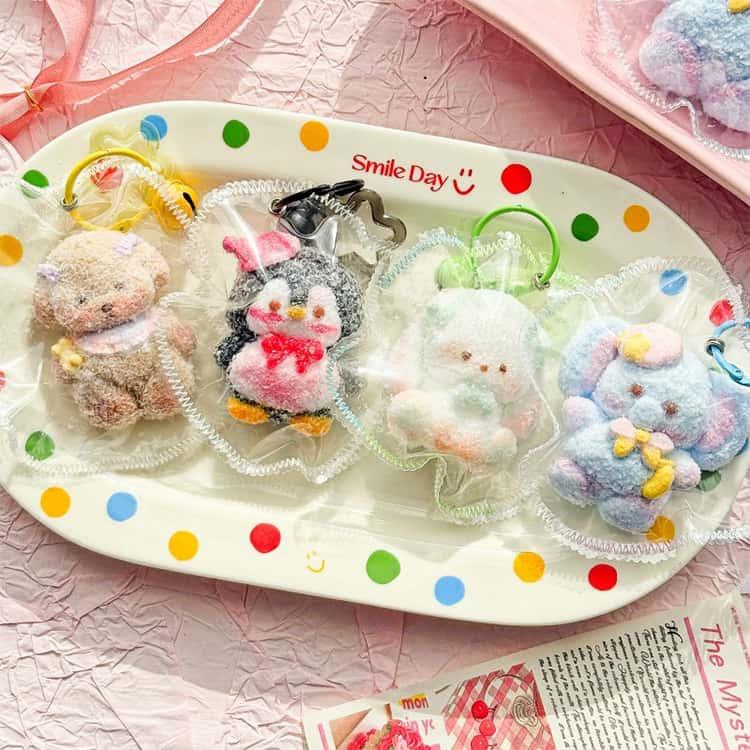 スクイーズ アニマル キーホルダー ストレス解消 どうぶつ 動物 袋の
