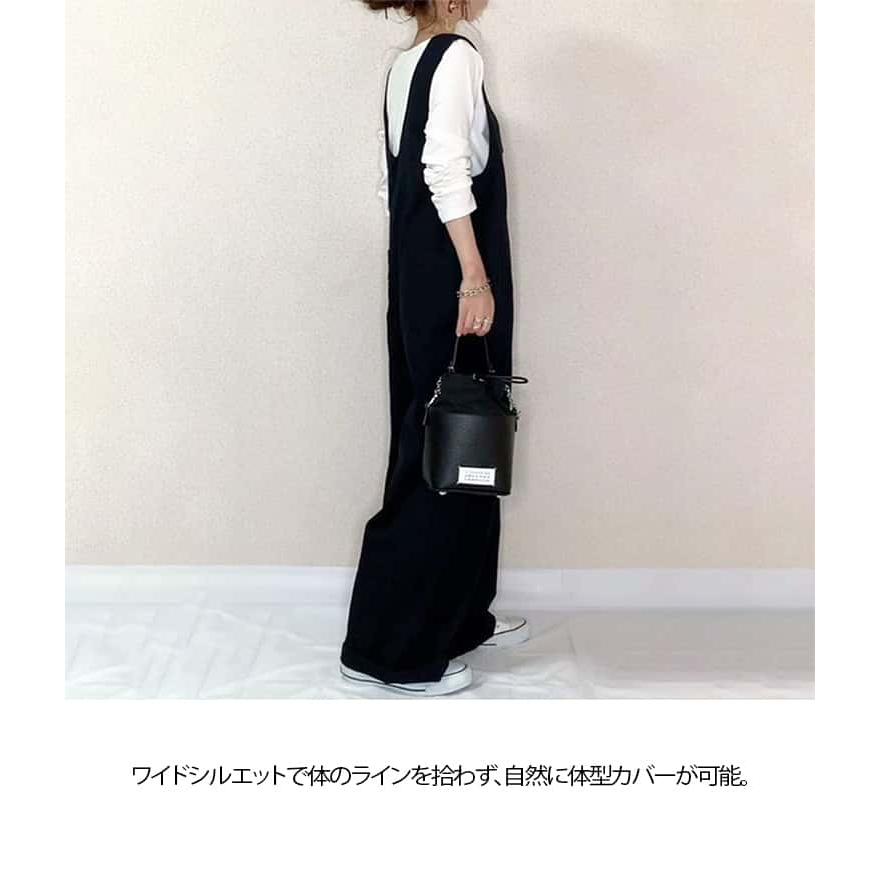 レディース 快適 女子 サロペット オールインワン 春 秋 大人 無地 シンプル ロング丈 Vネック 夏 通気性 ナチュラル ワイドパンツ ゆったり |  | 10