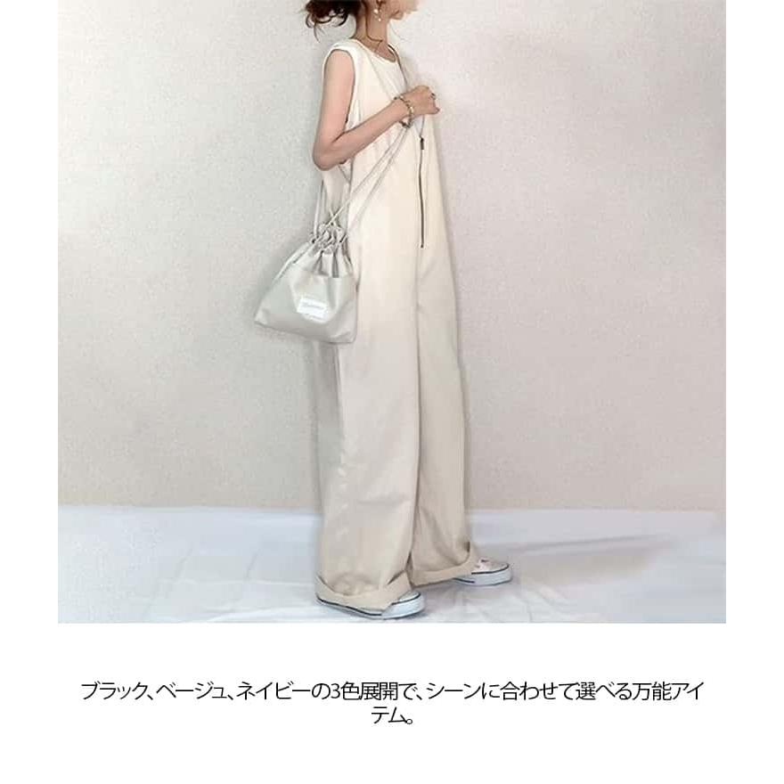 レディース 快適 女子 サロペット オールインワン 春 秋 大人 無地 シンプル ロング丈 Vネック 夏 通気性 ナチュラル ワイドパンツ ゆったり |  | 09