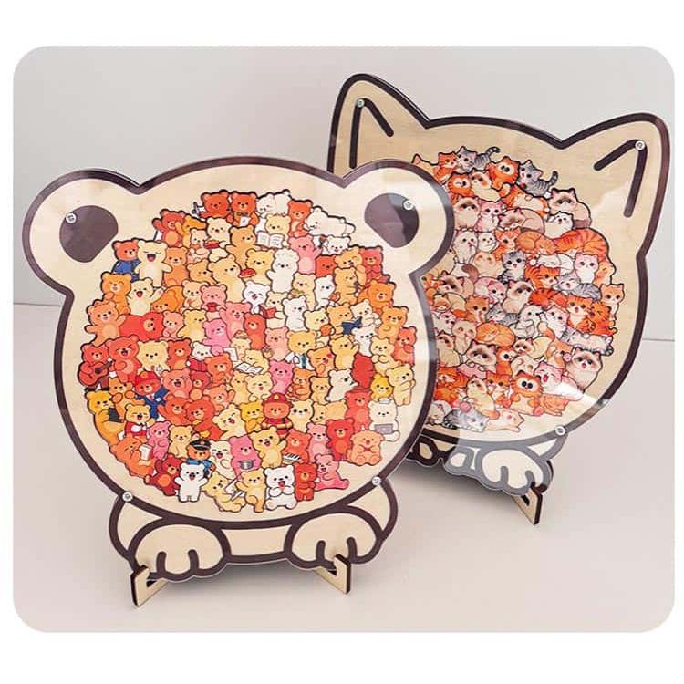 スタンド付き パズル 動物 犬 アートボードジグソー 大人 木製パズル