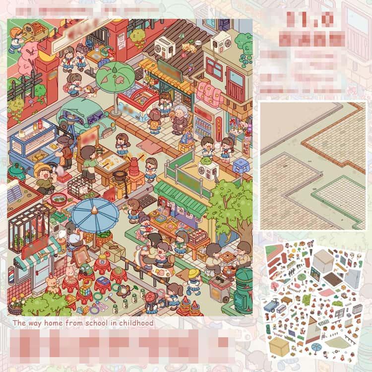 3D ストレス解消 3点セット 造形シール ハウスステッカー シーンシール 造景シール 3D おもちゃ 風景シール グッズ ミニチュアハウス 初心者 |  | 02