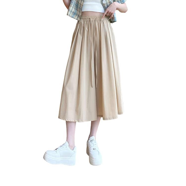 ポケット 涼感 着痩せ 冷感 7分丈 レディース 柔らかい ウエストゴム スカートパンツ キュロット 夏 細見え パンツ ボトムス スカートパンツ 大 |  | 08