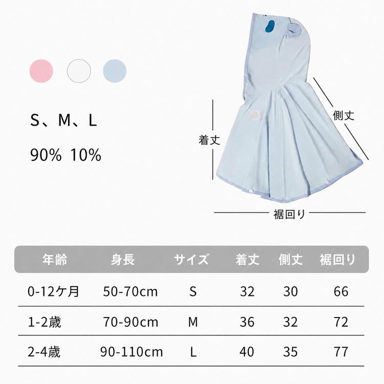 可愛い UV対策 ひんやり ポンチョ 紫外線98％カット フード付きケープ 日焼け対策 ベビー ベビーケープ 赤ちゃん 日よけ ベビー服 UPF50 |  | 17