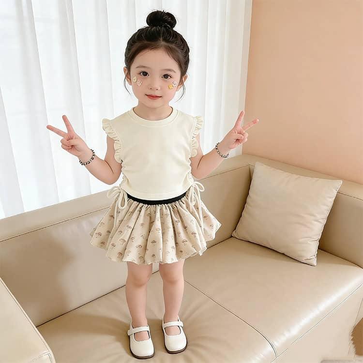 おしゃれ かわいい 女の子 スカート 100 セットアップ 2点セット キッズ 韓国風 花柄 フリル 子供服 半袖 ミニスカート ベビー 子供服 子供 |  | 20