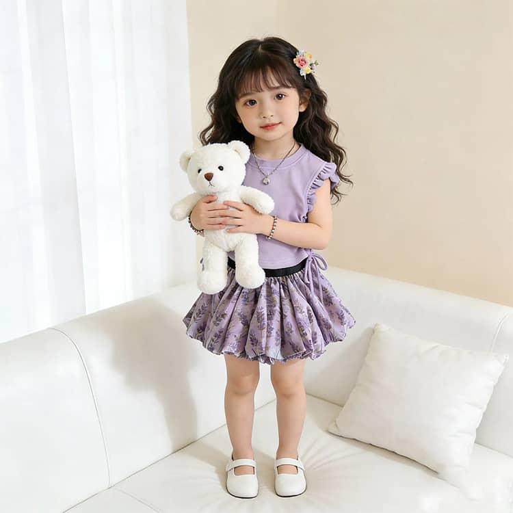 おしゃれ かわいい 女の子 スカート 100 セットアップ 2点セット キッズ 韓国風 花柄 フリル 子供服 半袖 ミニスカート ベビー 子供服 子供 |  | 22