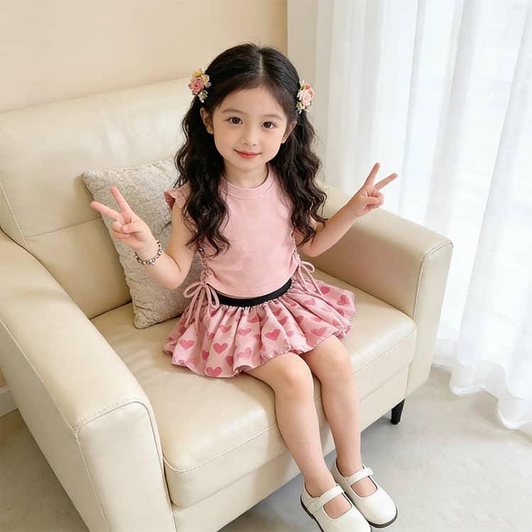 おしゃれ かわいい 女の子 スカート 100 セットアップ 2点セット キッズ 韓国風 花柄 フリル 子供服 半袖 ミニスカート ベビー 子供服 子供 |  | 08