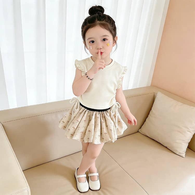 おしゃれ かわいい 女の子 スカート 100 セットアップ 2点セット キッズ 韓国風 花柄 フリル 子供服 半袖 ミニスカート ベビー 子供服 子供 |  | 09