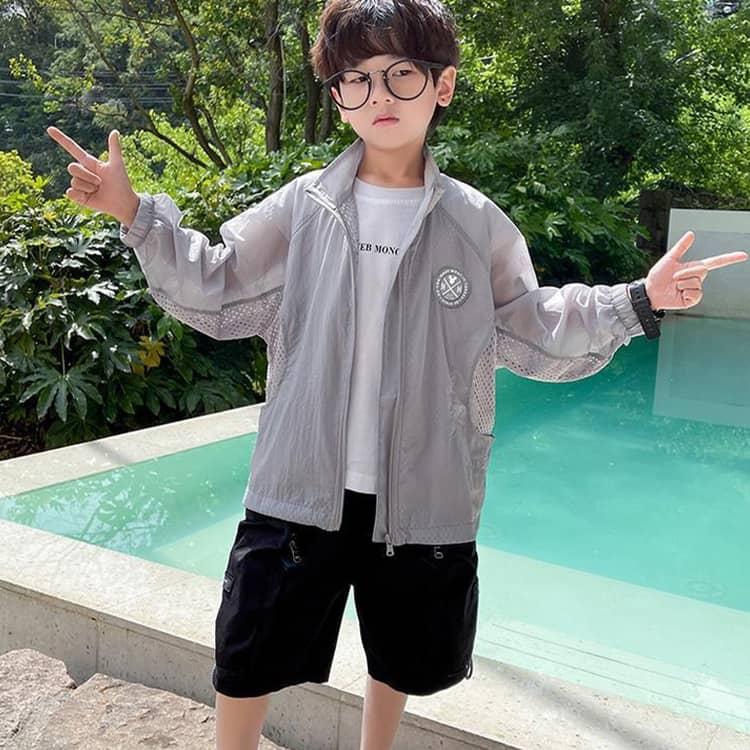 パーカー UVカットパーカー 日焼け止め 冷感 涼しい フードなし 子供 男の子 ジップアップ キッズ 紫外線対策 ラッシュガード 吸汗 速乾 冷房対 |  | 03