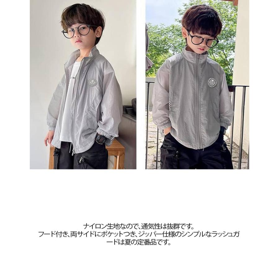 パーカー UVカットパーカー 日焼け止め 冷感 涼しい フードなし 子供 男の子 ジップアップ キッズ 紫外線対策 ラッシュガード 吸汗 速乾 冷房対 |  | 11