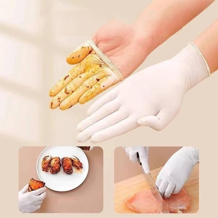 200枚セット 手袋 ゴム手袋 使い捨て手袋 白 パウダーフリー S M L サイズ 食品用手袋 家庭用 清掃 清潔 使い捨て 毛染め 施設 衛生用品 |  | 01