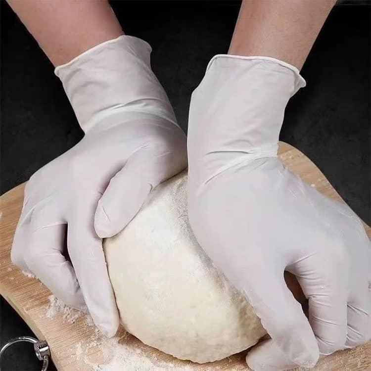 200枚セット 手袋 ゴム手袋 使い捨て手袋 白 パウダーフリー S M L サイズ 食品用手袋 家庭用 清掃 清潔 使い捨て 毛染め 施設 衛生用品 |  | 03
