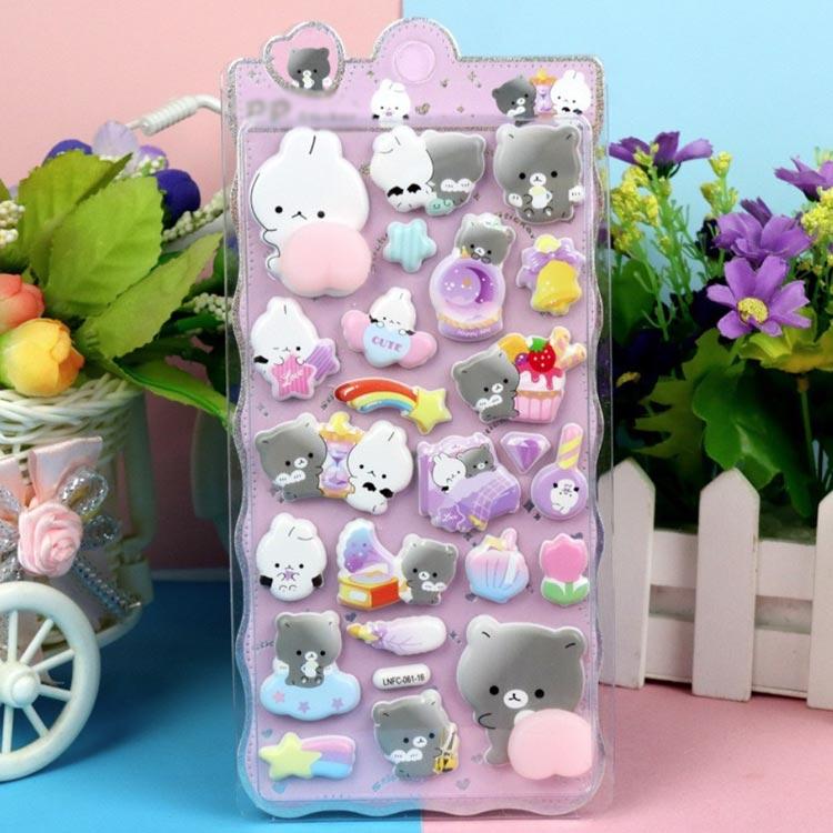 6枚セット おしりぷにぷにシール キャラクター 3D 立体シール 平成レトロ おしりシール もちもち かわいい ぷっくりシール 動物 ぷくぷくシール |  | 04