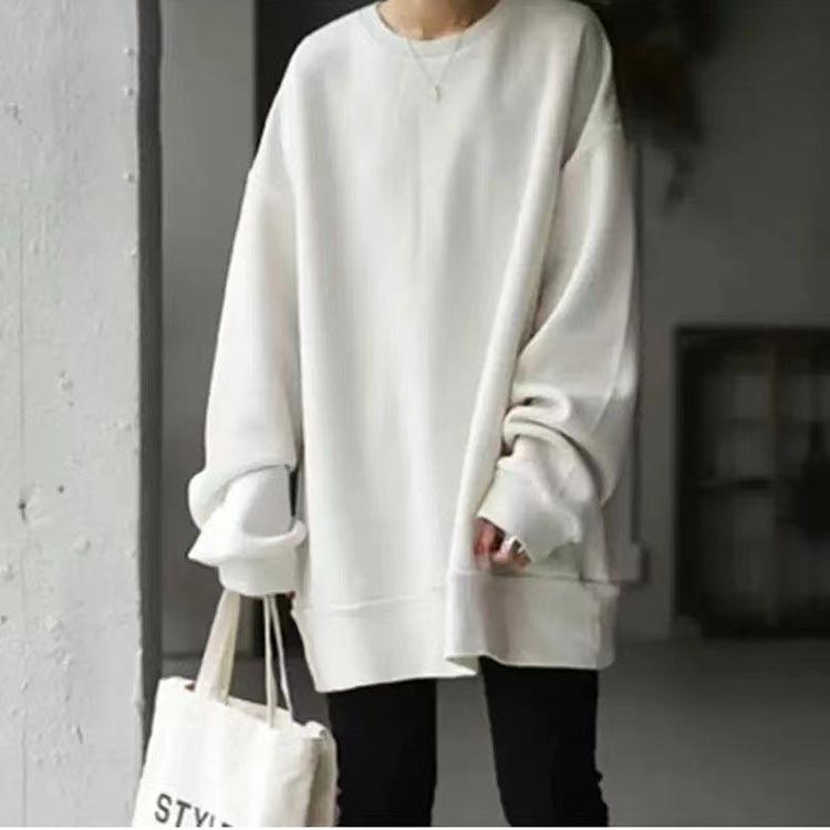 ゆったりシルエット ロングトレーナー レディース Tシャツ カットソー ゆったり 大きいサイズ 体型カバー トップス トレーナー 長袖 薄手 春 秋 |  | 01