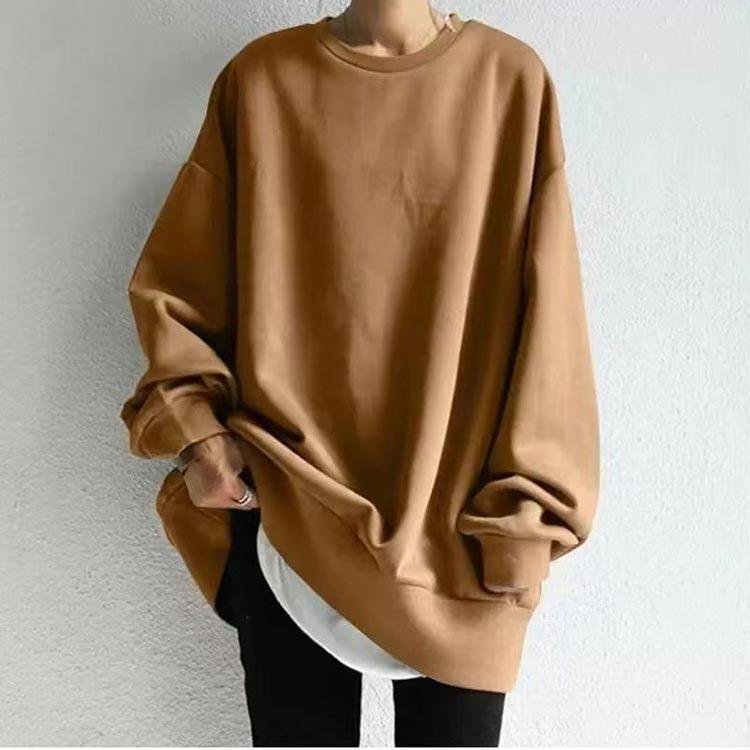 ゆったりシルエット ロングトレーナー レディース Tシャツ カットソー ゆったり 大きいサイズ 体型カバー トップス トレーナー 長袖 薄手 春 秋 |  | 02