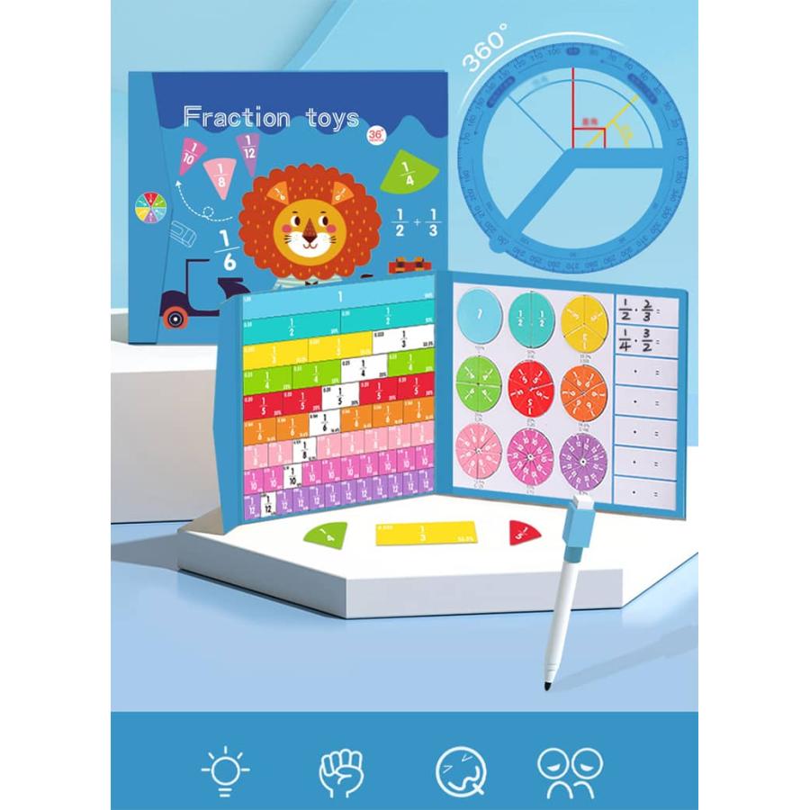 分数学習 知育おもちゃ 数学 算数教具 小学生 知育玩具 分数 幼児 ギフト 子ども プレゼント 恐竜 オモチャ 誕生日 女の子 男の子 分数パズル |  | 15