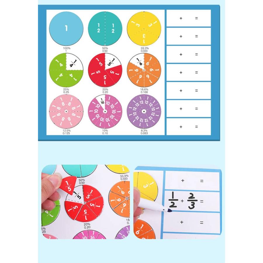 分数学習 知育おもちゃ 数学 算数教具 小学生 知育玩具 分数 幼児 ギフト 子ども プレゼント 恐竜 オモチャ 誕生日 女の子 男の子 分数パズル |  | 17