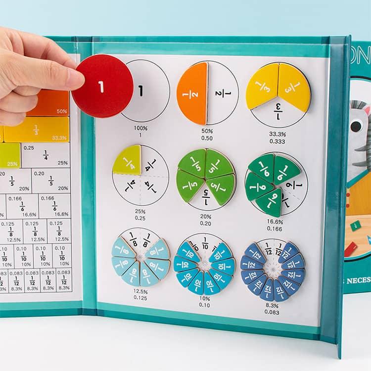 分数学習 知育おもちゃ 数学 算数教具 小学生 知育玩具 分数 幼児 ギフト 子ども プレゼント 恐竜 オモチャ 誕生日 女の子 男の子 分数パズル |  | 02