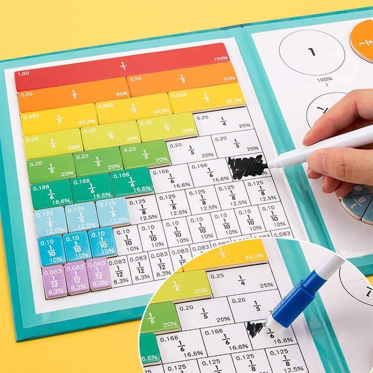 分数学習 知育おもちゃ 数学 算数教具 小学生 知育玩具 分数 幼児 ギフト 子ども プレゼント 恐竜 オモチャ 誕生日 女の子 男の子 分数パズル |  | 03