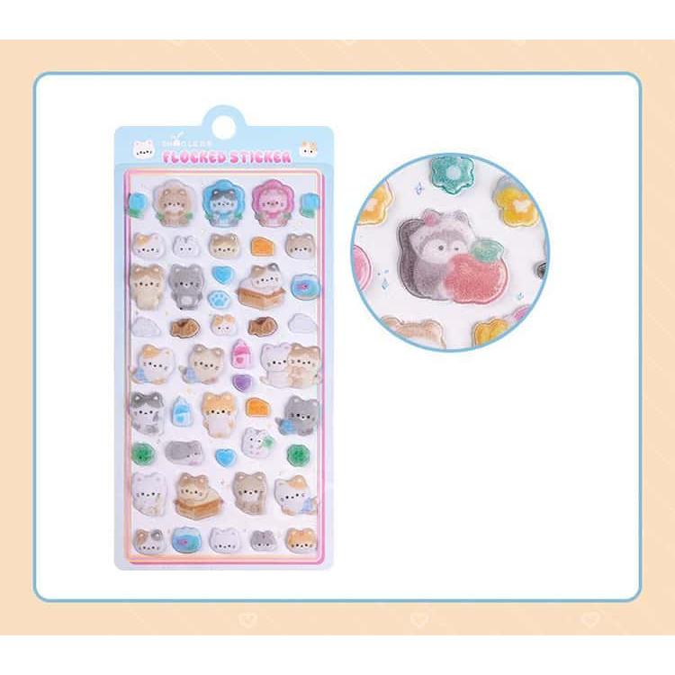 4枚入 コットンシール パフィーシール 立体シール 3d 起毛 ぷっくりシール 大量 ぷくぷく ごほうび シール 交換ステッカー シール かわいい 寿 |  | 16