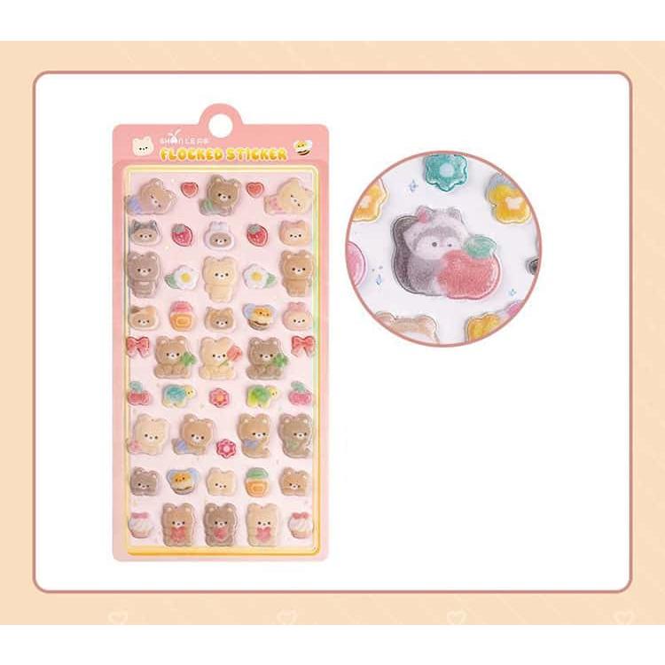 4枚入 コットンシール パフィーシール 立体シール 3d 起毛 ぷっくりシール 大量 ぷくぷく ごほうび シール 交換ステッカー シール かわいい 寿 |  | 17