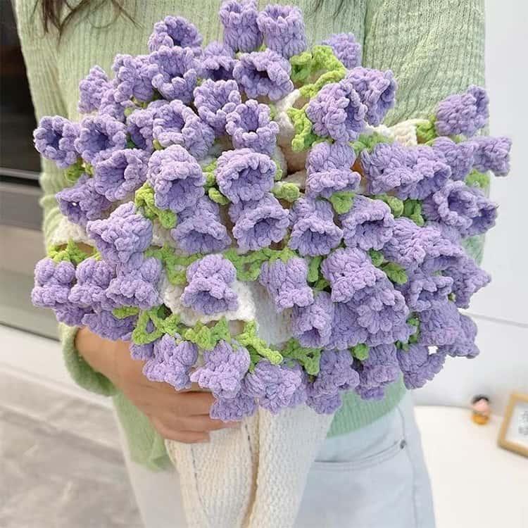 花束ブランケット かぎ針編みキット バラ 毛糸 DIY 手作り ブーケ ブランケット 未完成品 初心者向け 柔らかい フラワー 編み物 セット 花束の |  | 17