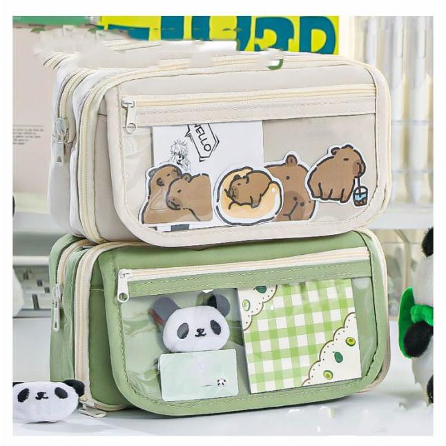 100本ペン収納可の大容量!ペンケース 単品 筆箱 ふで箱 可愛い おしゃれ 韓国風 クリア 見える 高校生 中学生 多機能 ペンホルダー シンプル |  | 08