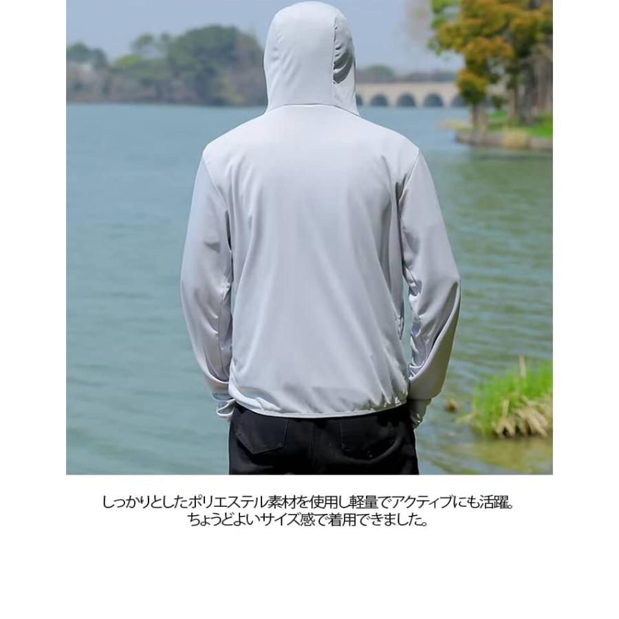 UVカット パーカー ラッシュガード レディース UVカット ワークマン メンズ 長袖 紫外線対策 フード付き マスク付き 指穴 つば ひんやり 接触 |  | 07
