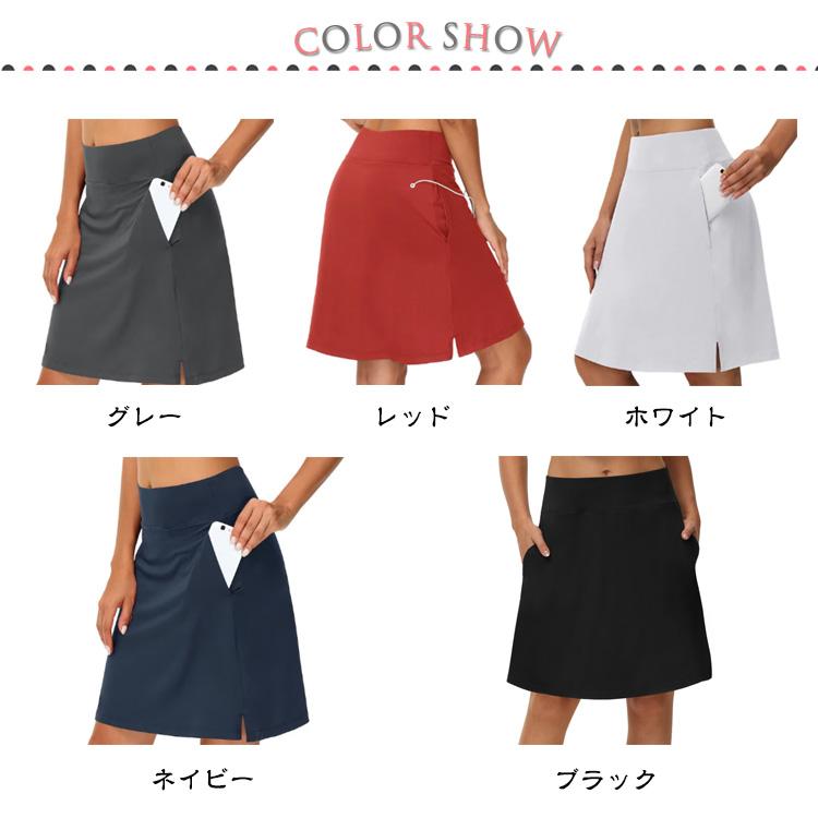 ゴルフスカート インナー付き 膝丈 テニスウェア ゴルフ スカート 丈長め レディース 膝 丈 テニススカート ゴルフウェア 春 夏 秋 吸汗 速乾 |  | 06