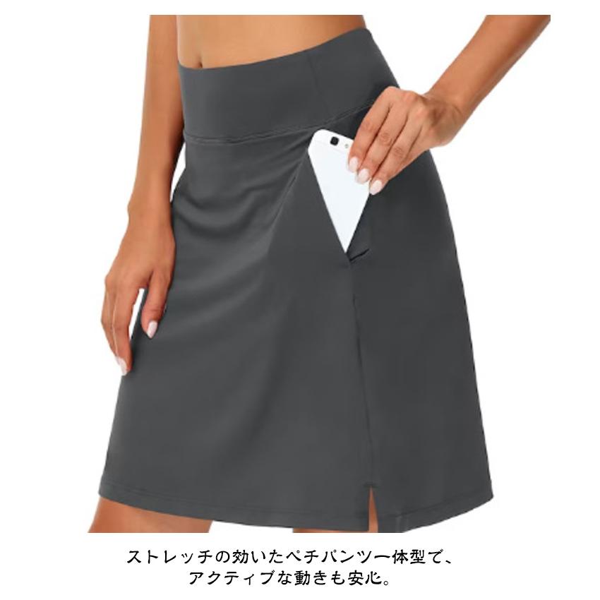 ゴルフスカート インナー付き 膝丈 テニスウェア ゴルフ スカート 丈長め レディース 膝 丈 テニススカート ゴルフウェア 春 夏 秋 吸汗 速乾 |  | 08