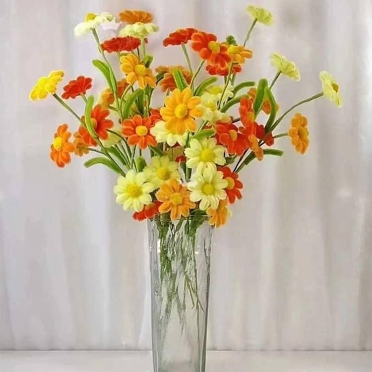 モールフラワー 手作りキット 菊 45本 ひなぎく 花束 モールアート 手芸 工作 セット 子供 小学生 初心者 簡単 造花 手芸用 カラーモール 材 |  | 13