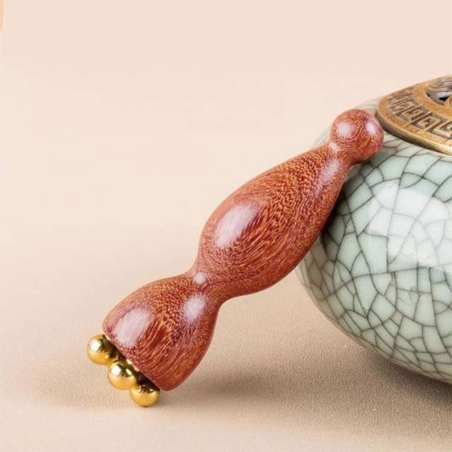 2個セット 美顔器 目元ケア 蓮モチーフ マッサージ棒 フェイスケア ツボ押し 経絡 ひょうたん型 蓮の実 天然素材 真鍮製 なめらか 多機能 美容棒 |  | 04