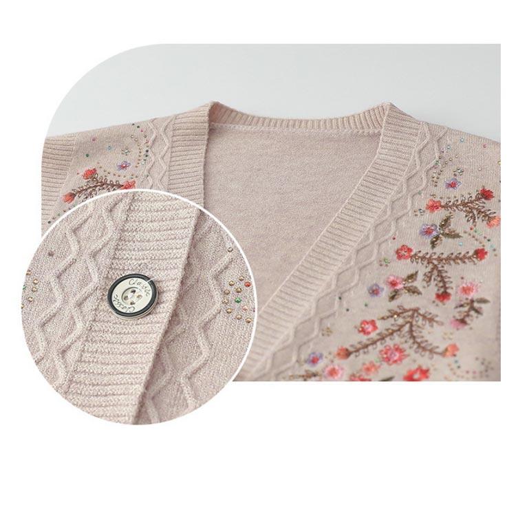 ニットＶ首ベスト(婦人) 花柄刺繍ベスト 婦人服 シニア レディース ファッション 春夏 羽織り 高齢者 服 シニア レディース トップス 春夏 前開 |  | 08