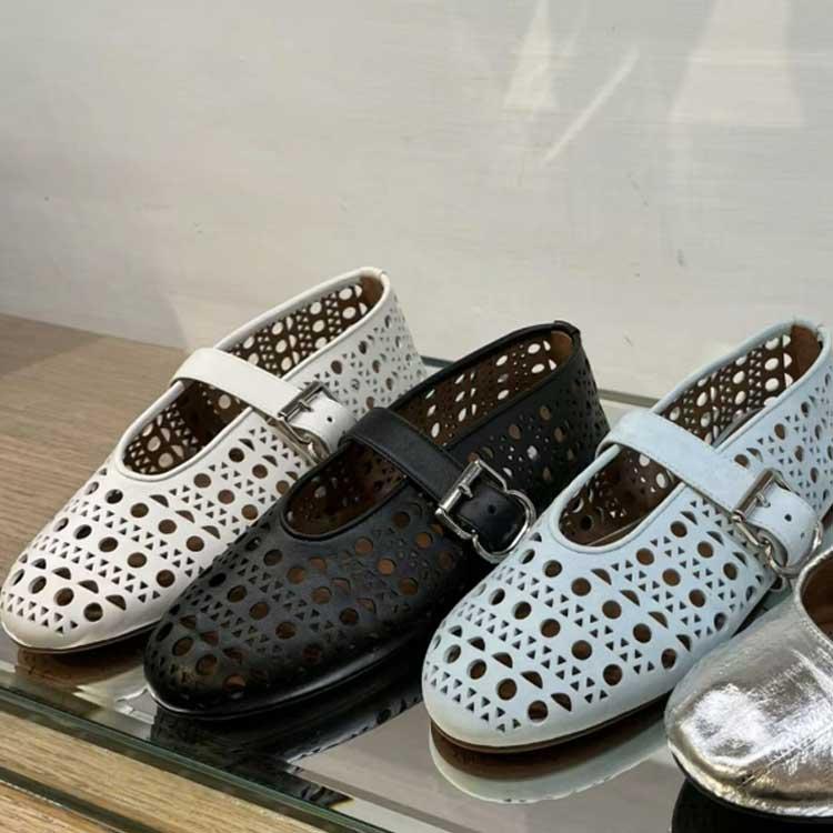 メッシュシューズ ローヒール ストラップ パンプス 痛くない ぺたんこ ローファー 脱げにくい 歩きやすい シンプル パンプス フラットシューズ レデ |  | 01