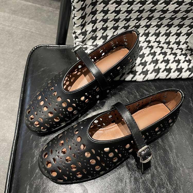 メッシュシューズ ローヒール ストラップ パンプス 痛くない ぺたんこ ローファー 脱げにくい 歩きやすい シンプル パンプス フラットシューズ レデ |  | 02