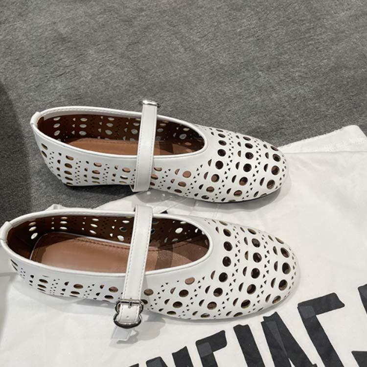 メッシュシューズ ローヒール ストラップ パンプス 痛くない ぺたんこ ローファー 脱げにくい 歩きやすい シンプル パンプス フラットシューズ レデ |  | 03