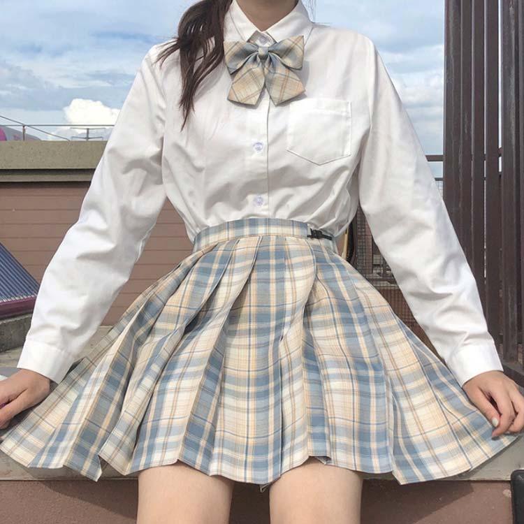 制服 スカート チェック柄 スクールスカート 学生制服　43cm レディース 高校生 中学生 通学 入学 女子高生 プリーツスカート 学生服 オールシ |  | 01