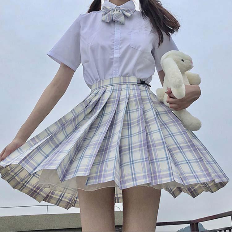 制服 スカート チェック柄 スクールスカート 学生制服　43cm レディース 高校生 中学生 通学 入学 女子高生 プリーツスカート 学生服 オールシ |  | 02