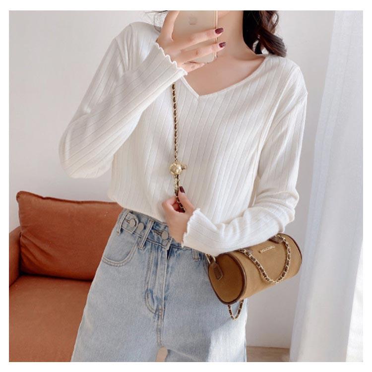マタニティ カットソー 長袖 Tシャツ 授乳口付トップス インナー プルオーバー Vネック リブ 薄手 春 秋 無地 全3色 |  | 12