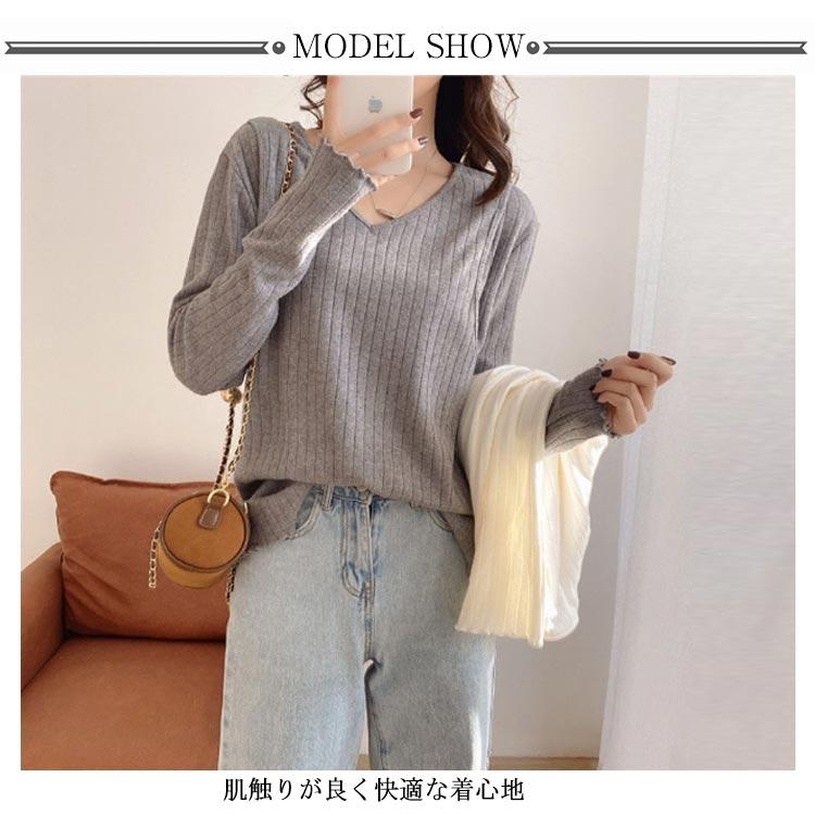 マタニティ カットソー 長袖 Tシャツ 授乳口付トップス インナー プルオーバー Vネック リブ 薄手 春 秋 無地 全3色 |  | 08