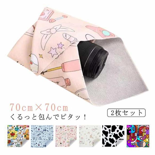 マジッククリーナークロス 不思議な風呂敷 魔法の吸着クロス ラッピング クロス 2枚セット くっつく 70cm×70cm カメラ保護 レンズ保護 イン |  | 05