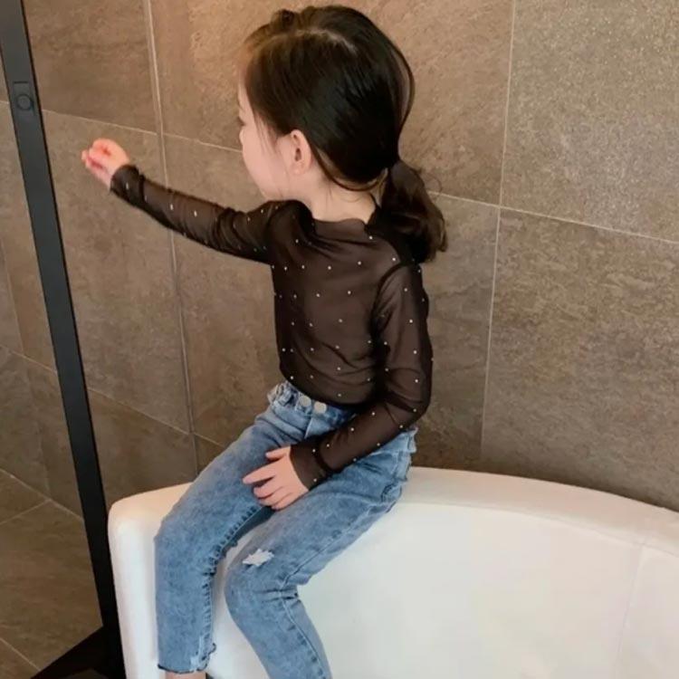 シャツ キッズ服 シアートップス 女の子 シースルー インナー 花柄 レース付き 日焼け対策 子供服 ラッシュガード ハイネック 薄手 長袖 子供服 |  | 02