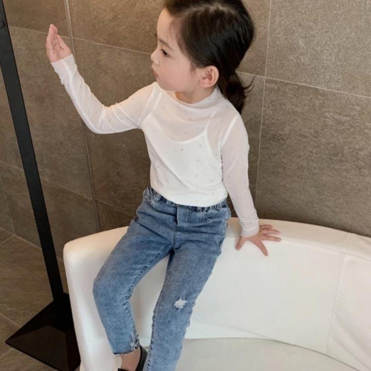 シャツ キッズ服 シアートップス 女の子 シースルー インナー 花柄 レース付き 日焼け対策 子供服 ラッシュガード ハイネック 薄手 長袖 子供服 |  | 03