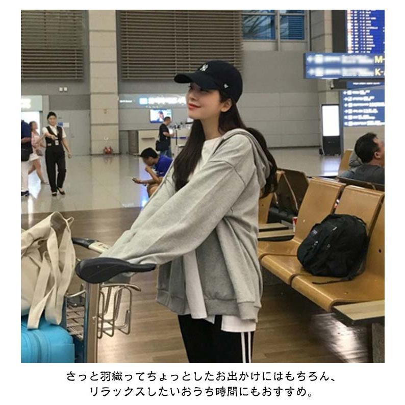 ジップアップ パーカー アウター レディース 韓国ファッション 薄手 フード付き 無地 大きいサイズ 長袖 着回し ミドル丈 春 夏 秋 着痩せ ゆっ |  | 09