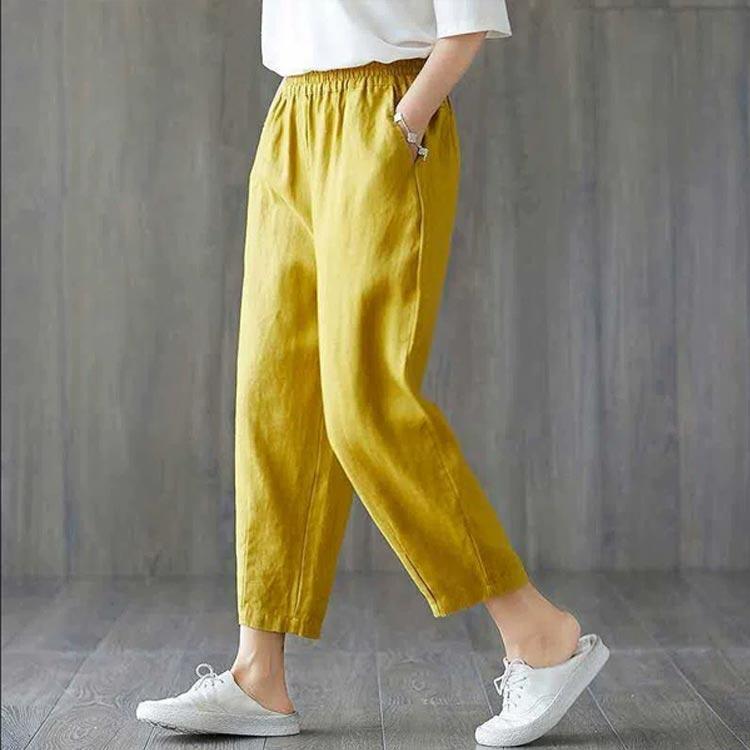 2枚セット！綿麻パンツ 九分丈 レディース クロップドパンツ 春 夏 リネンパンツ 綿麻 パンツ テーパードパンツ ロング丈 ズボン コットン リネン |  | 04