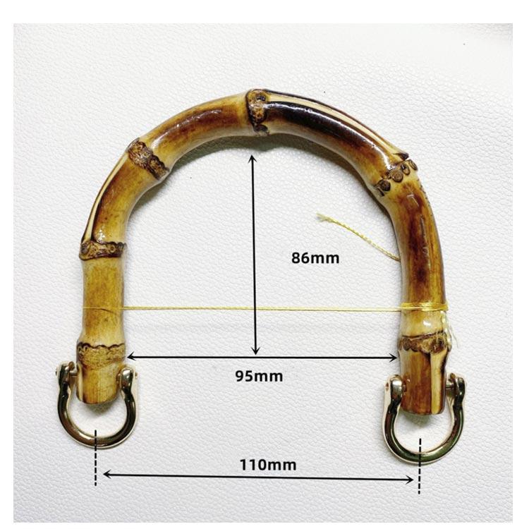 【2本組】バンブー 持ち手 バッグ 取っ手 金具付き ゴールド 内幅120mm/95mm 竹持ち手 修理 交換用 付け替え ハンドル 竹 U型 丸型 |  | 07