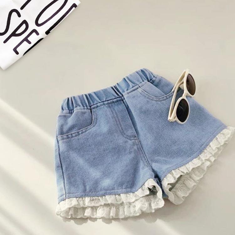 ショートパンツ デニム 子供服 キッズ 女の子 デニムパンツ ボトムス ハーフパンツ ガールズ 女児 フリル レース ジーンズ デニム パンツ 夏 夏 |  | 01